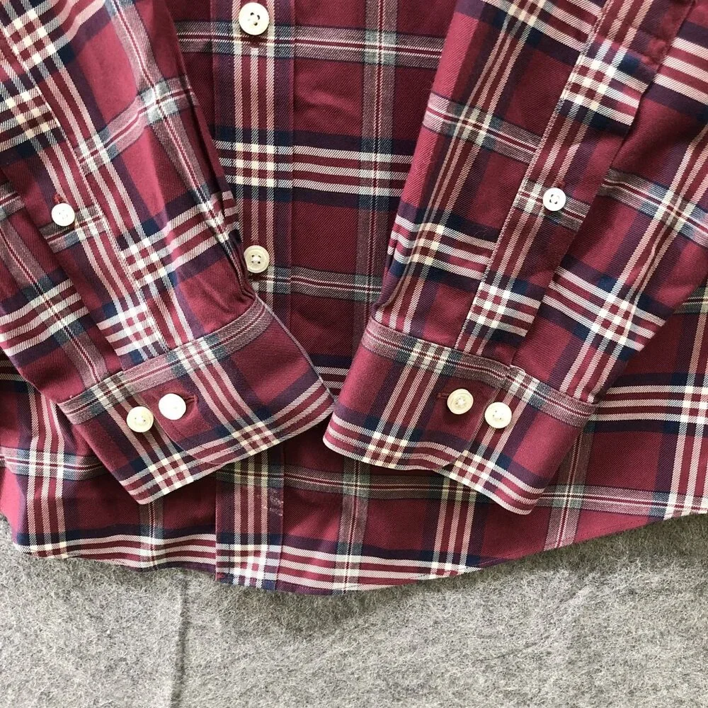 Brooks‎ Brother Regent The Original Polo Shirt Mens M Supima Cotton Red Plaid - Picture 5 of 8